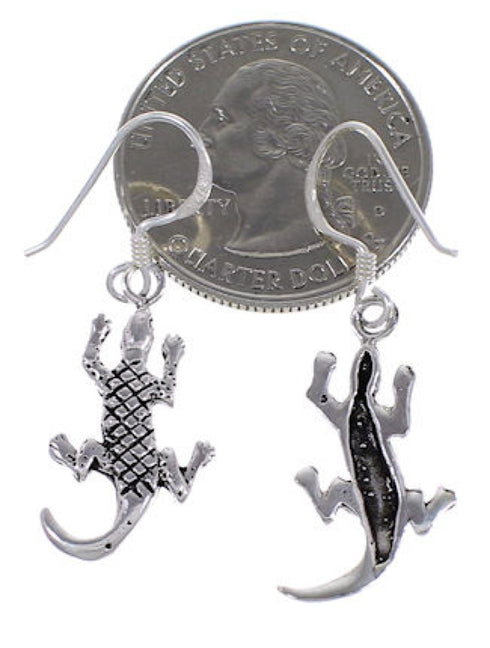 Sterling Silver Lizard Hook Dangle Earrings Jewelry ES23155
